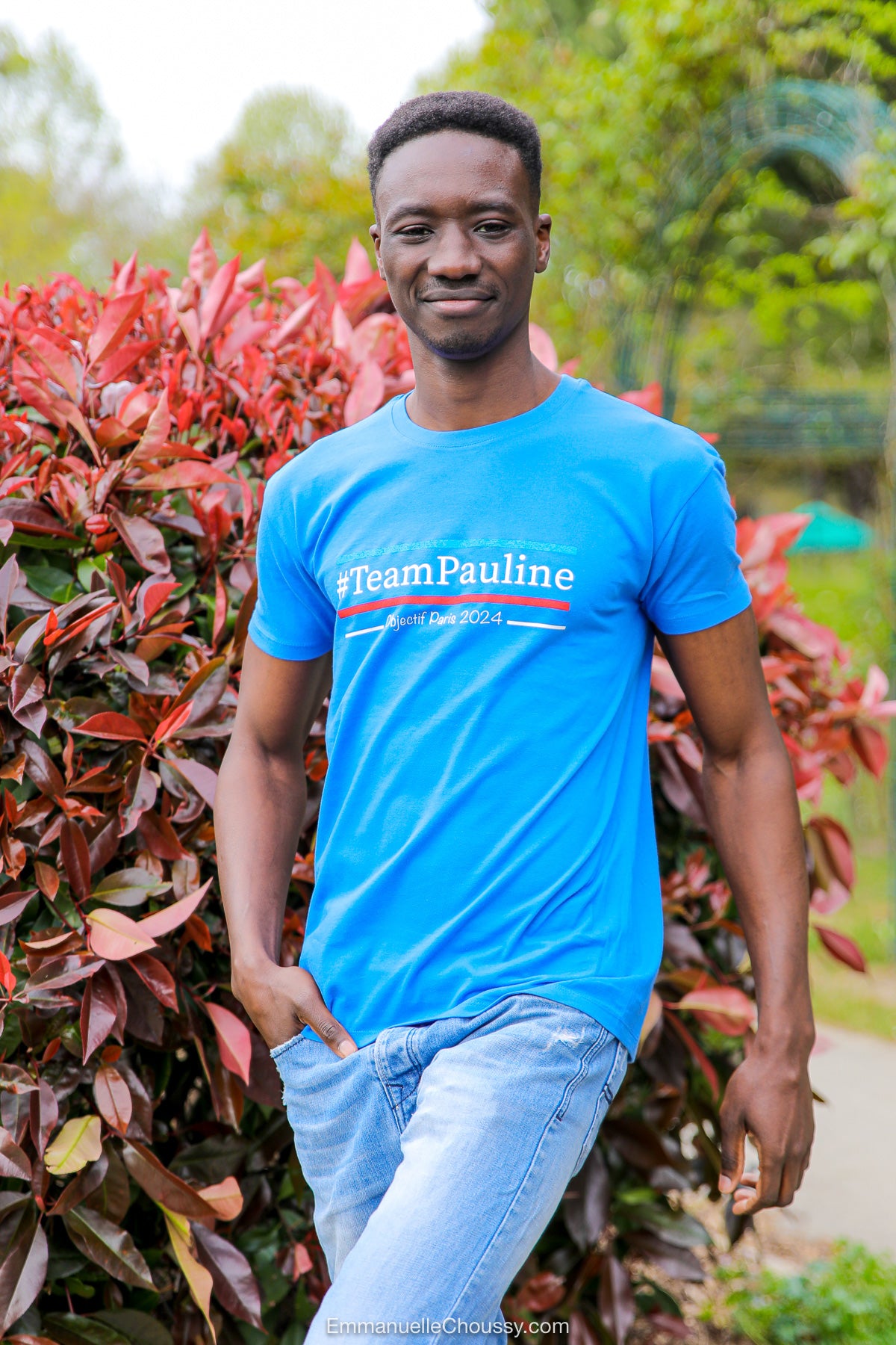 Tee shirt Homme bleu à manches courtes